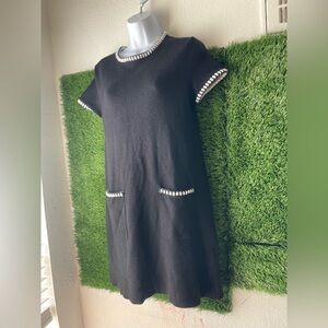 Zara Black Mini Dress with White Accents